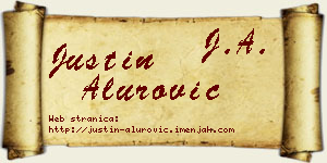 Justin Alurović vizit kartica